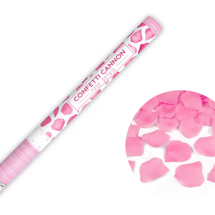 Tuba z płatkami róż różowy 60cm - tuba strzelająca