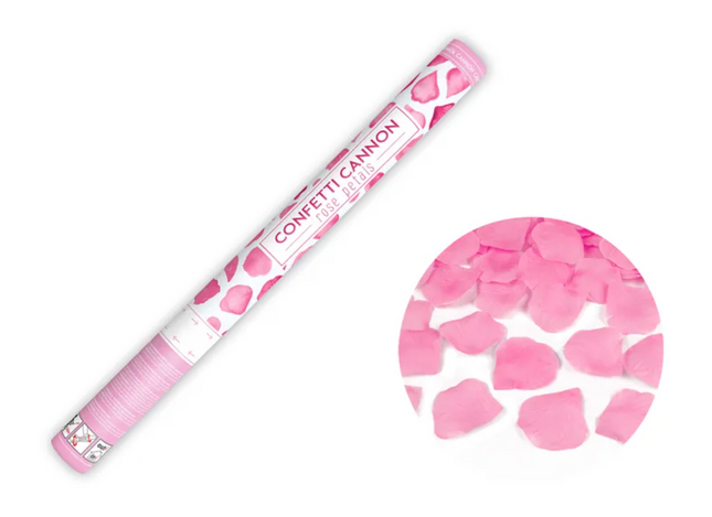 Tuba z płatkami róż różowy 60cm - tuba strzelająca