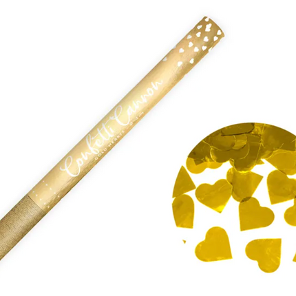 Tuba z sercami złoty 60cm - tuba strzelająca