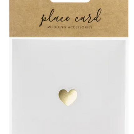 Winietki na stół - Serce złoty 10x5cm - winietki na stół