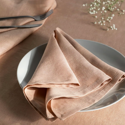 Zestaw 2 lnianych serwetek Zendan - kolor: Marrón Nude Claro - Yooglo