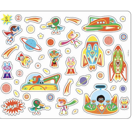 Zestaw 200 naklejek Super bohaterowie z planszami - Yooglo