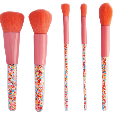 Zestaw 5 pędzli do makijażu z uchwytami w stylu słodkiej posypki - Yooglo