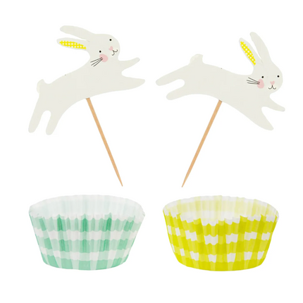Zestaw do babeczek wielkanocnych Bunny Cupcake Kit - króliczki - Yooglo