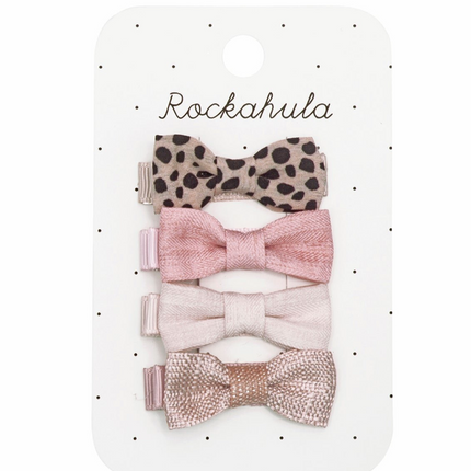 Zestaw małych spinek z kokardkami Leopard - Yooglo