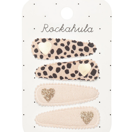 Zestaw materiałowych spinek Leopard Heart - Yooglo