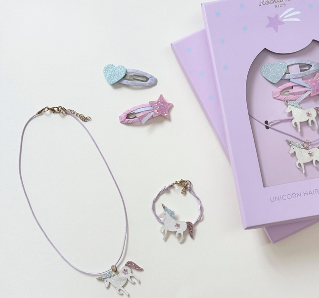 Zestaw Unicorn: biżuteria i akcesoria do włosów - Yooglo